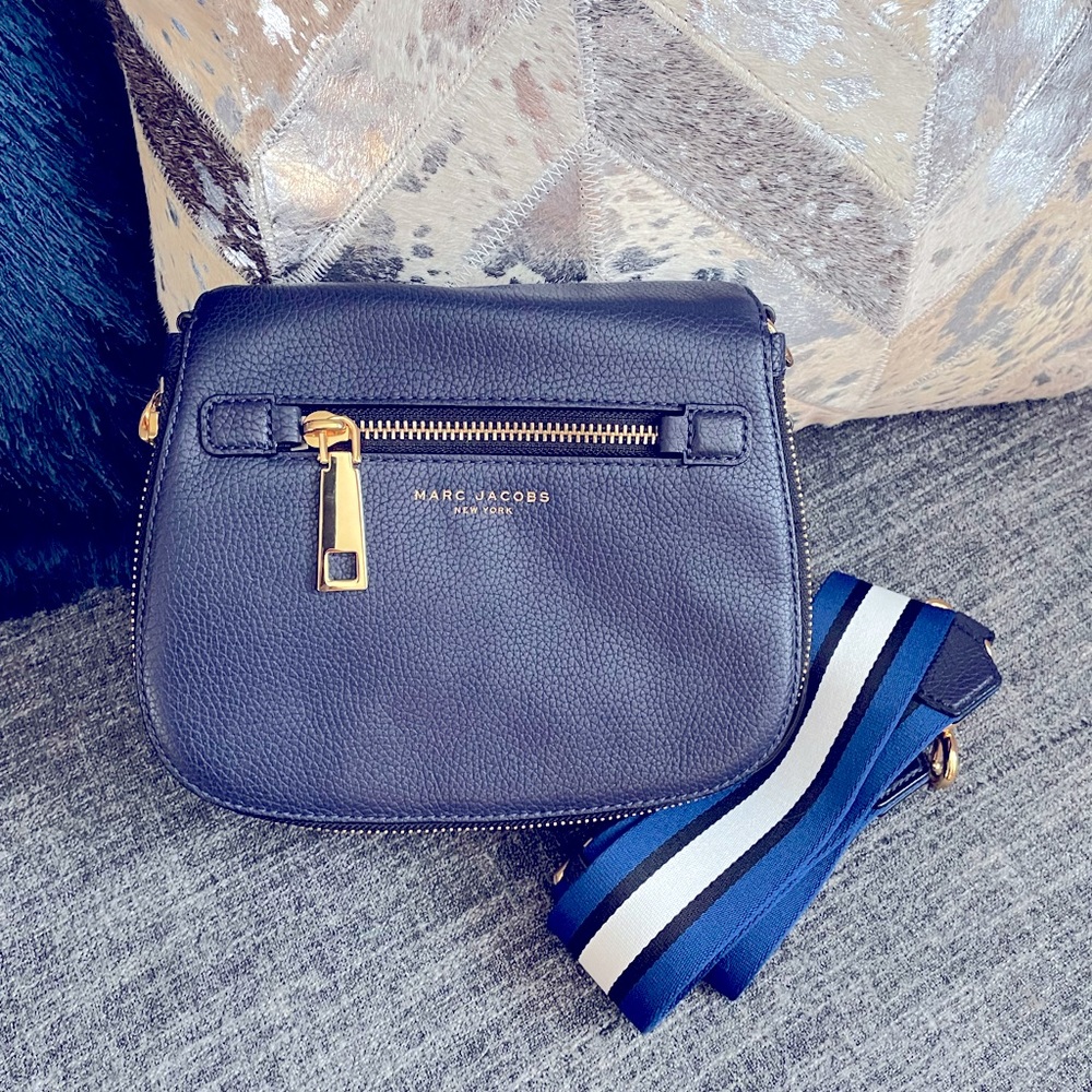 Auth Marc Jacobs Navy Crossbody w/ guitar strap